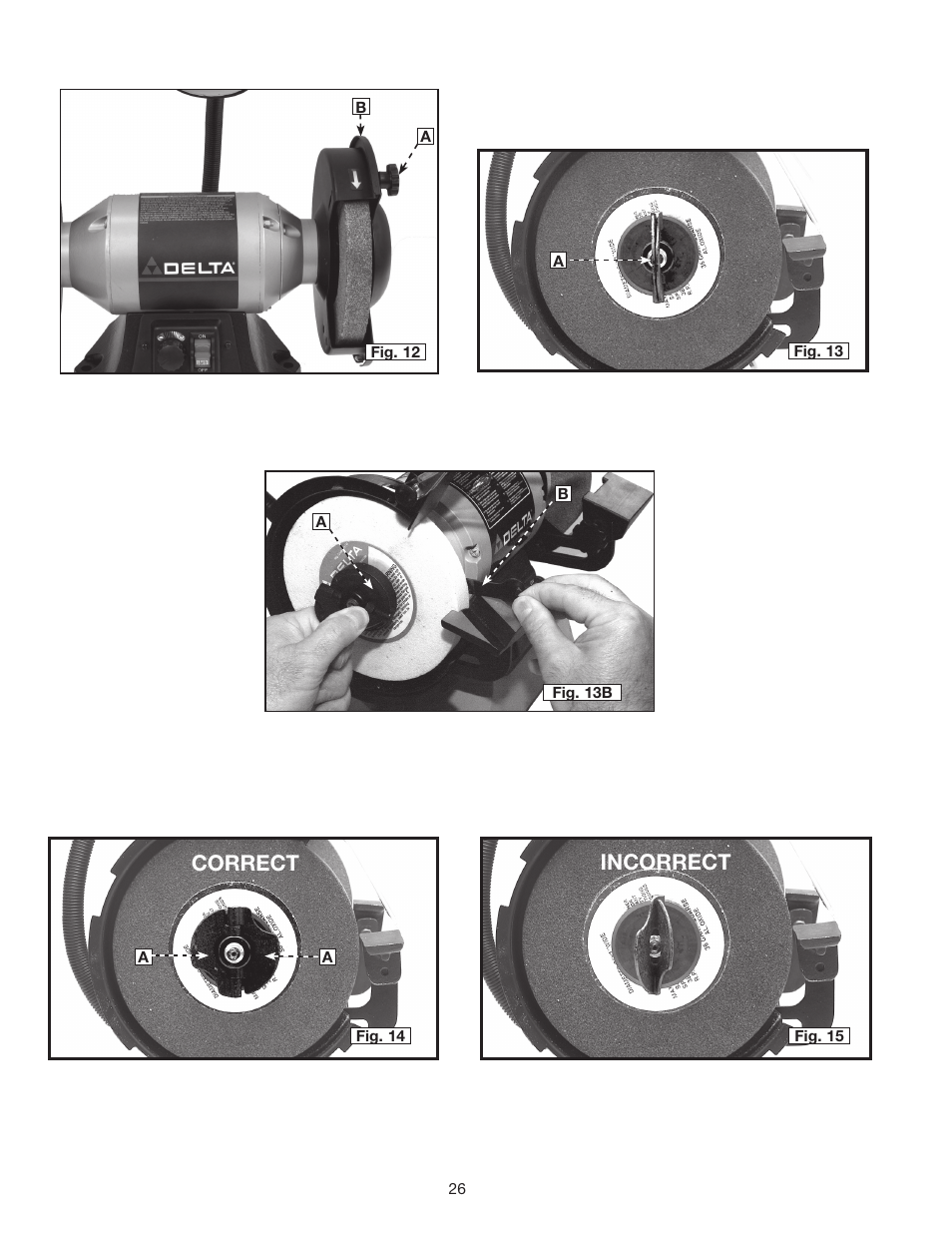 Correct incorrect | Delta 8" VARIABLE SPEED GRINDER GR450 User Manual | Page 26 / 44