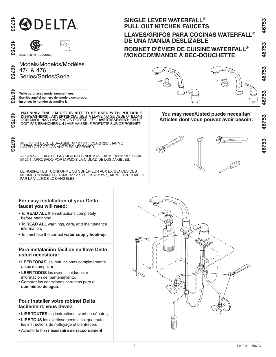 Delta 476 Series User Manual | 8 pages