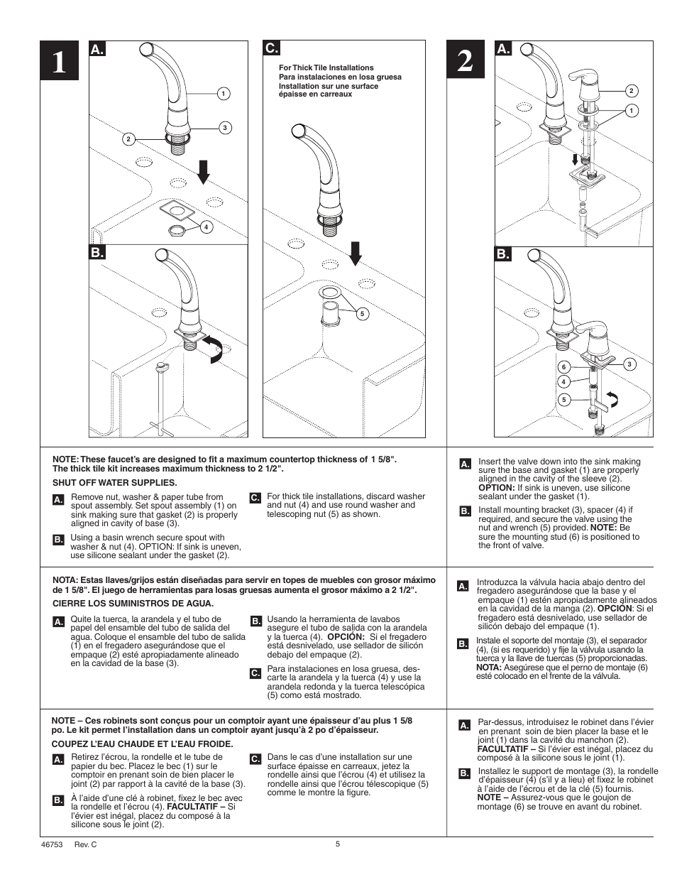 B. a, B. c | Delta 476 Series User Manual | Page 5 / 8