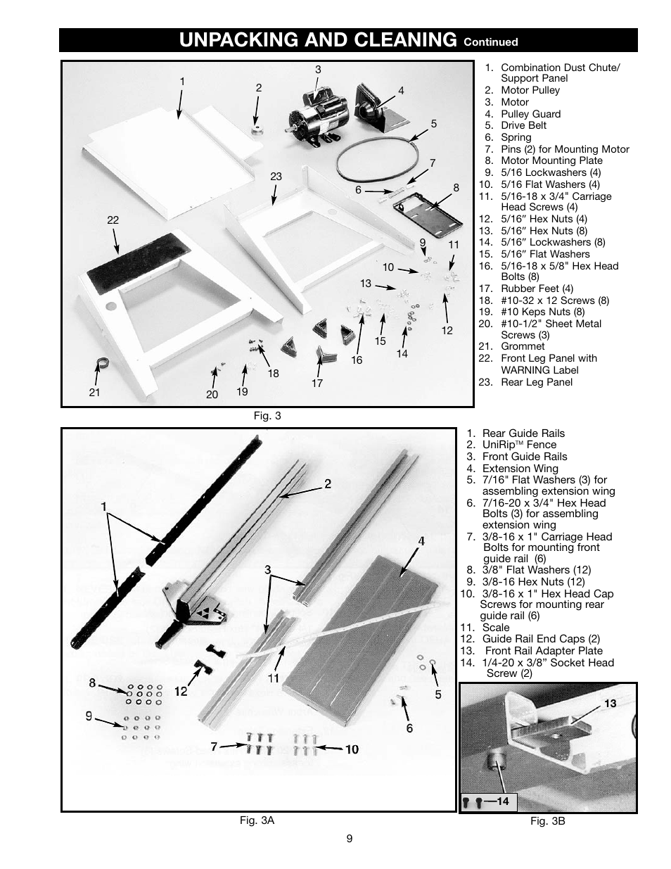 Unpacking and cleaning | Delta 36-465 User Manual | Page 9 / 36