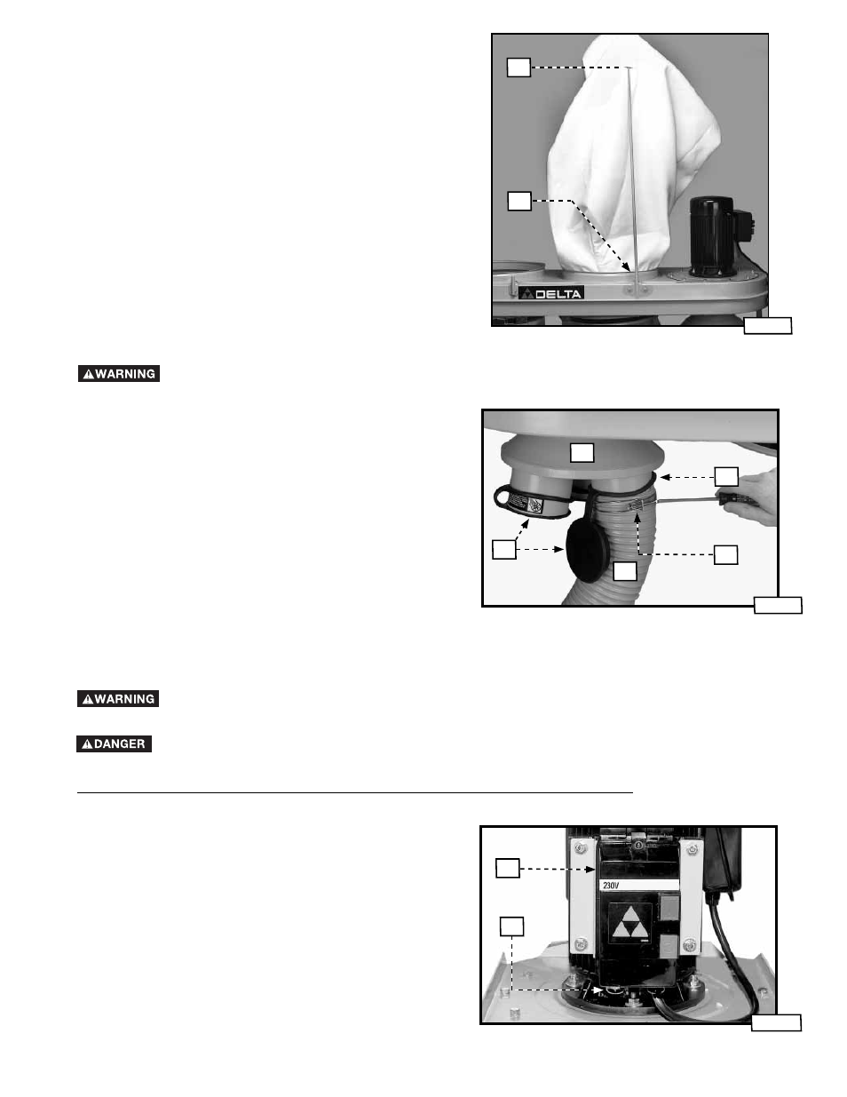 Attaching the accessory hose to the intake port, Single- and three-phase wiring | Delta 50-763 User Manual | Page 11 / 44