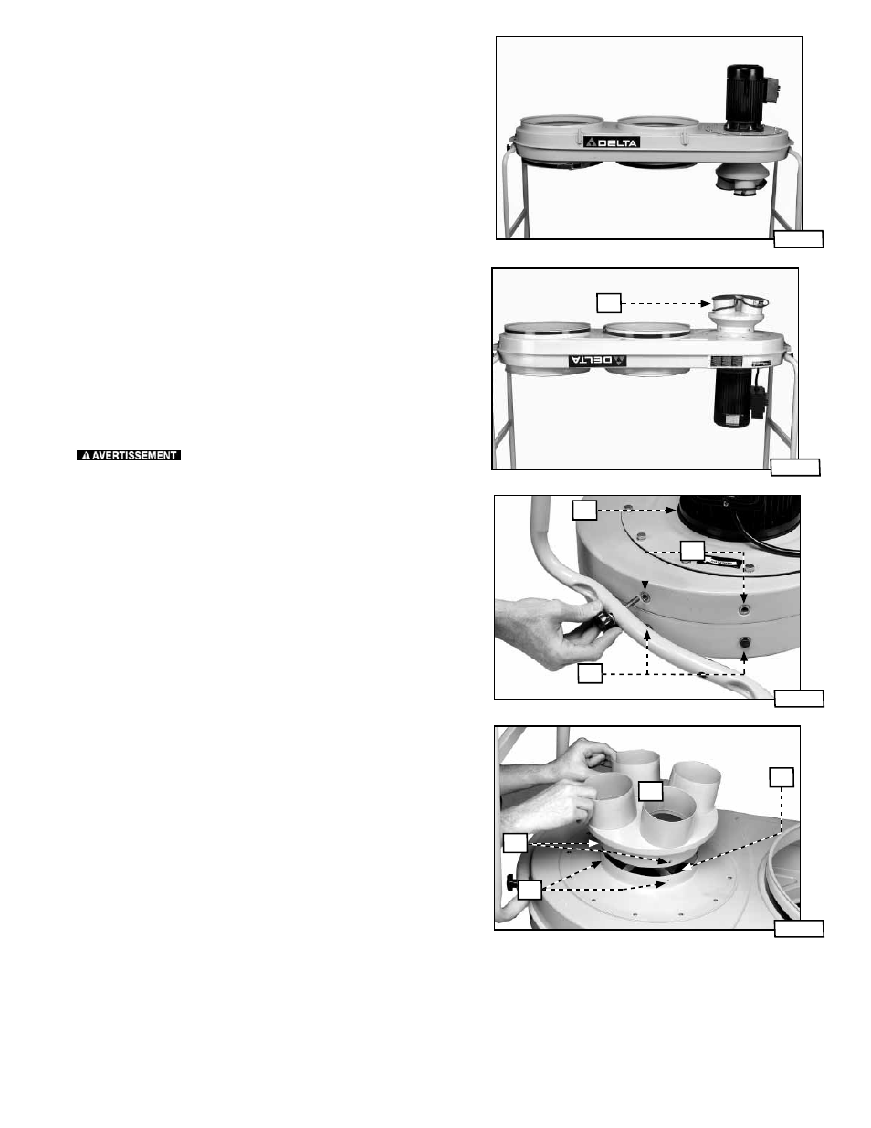 Assemblage alternatif, Assemblage de la goulotte à poussière | Delta 50-763 User Manual | Page 23 / 44