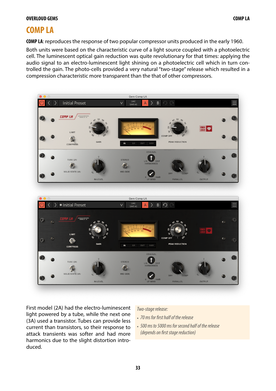 Comp la | Overloud Gem Comp76 FET Compressor and Limiter Plug-In User Manual | Page 35 / 55