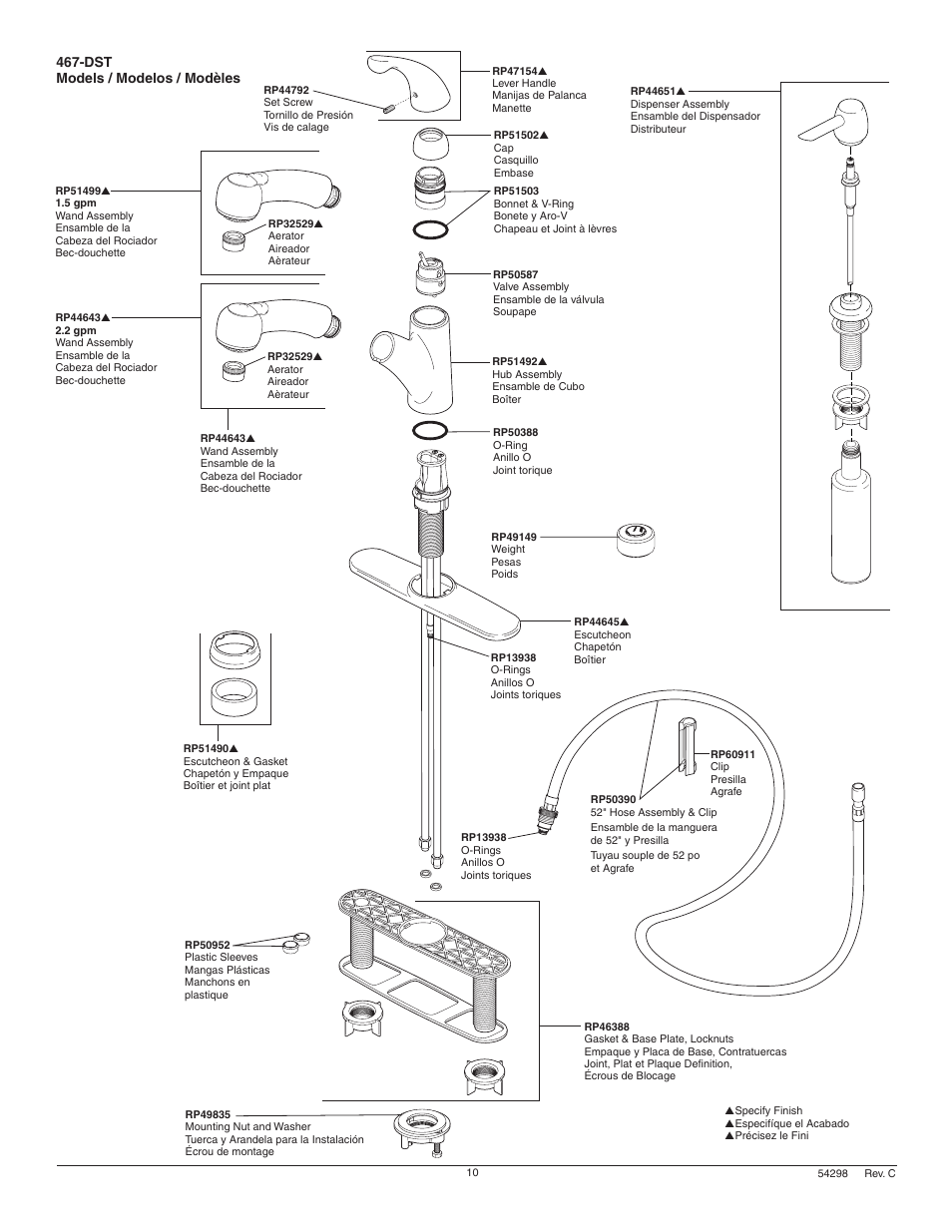 Dst models / modelos / modèles | Delta 472-DST User Manual | Page 10 / 12