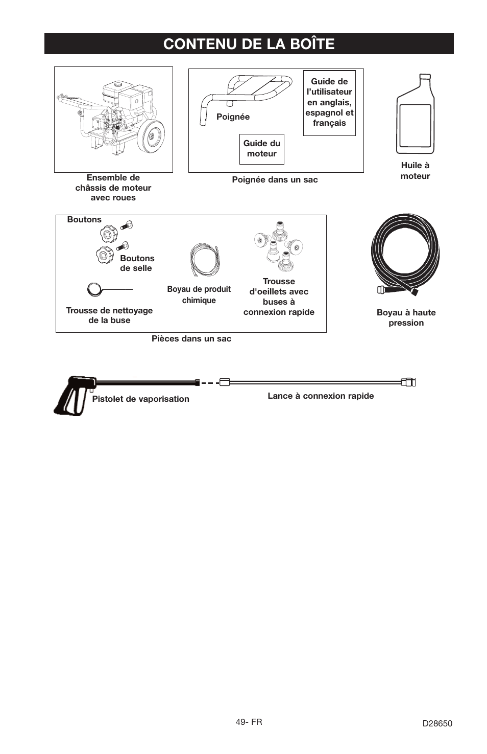 Contenu de la boîte | Delta D28650 User Manual | Page 49 / 64