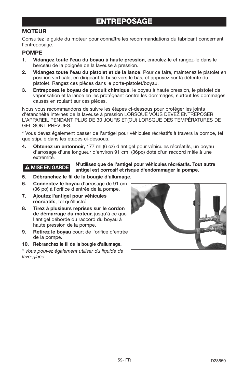 Entreposage | Delta D28650 User Manual | Page 59 / 64