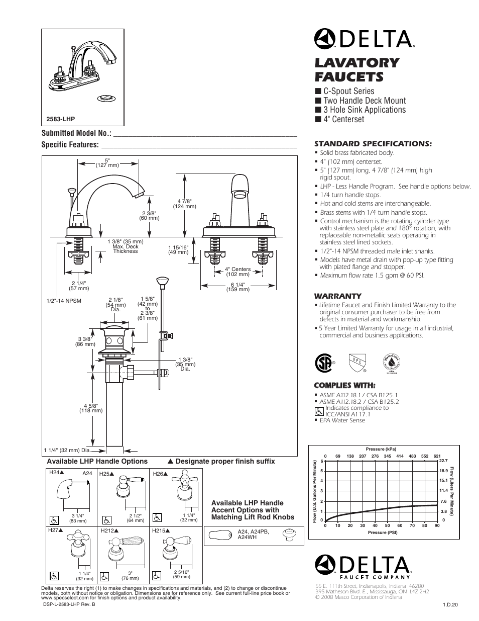 Delta 2583-LHP User Manual | 1 page