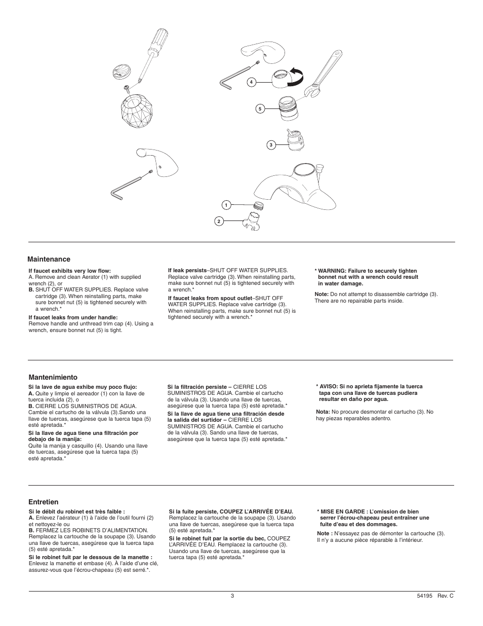 Maintenance mantenimiento entretien | Delta 501-DST User Manual | Page 3 / 12