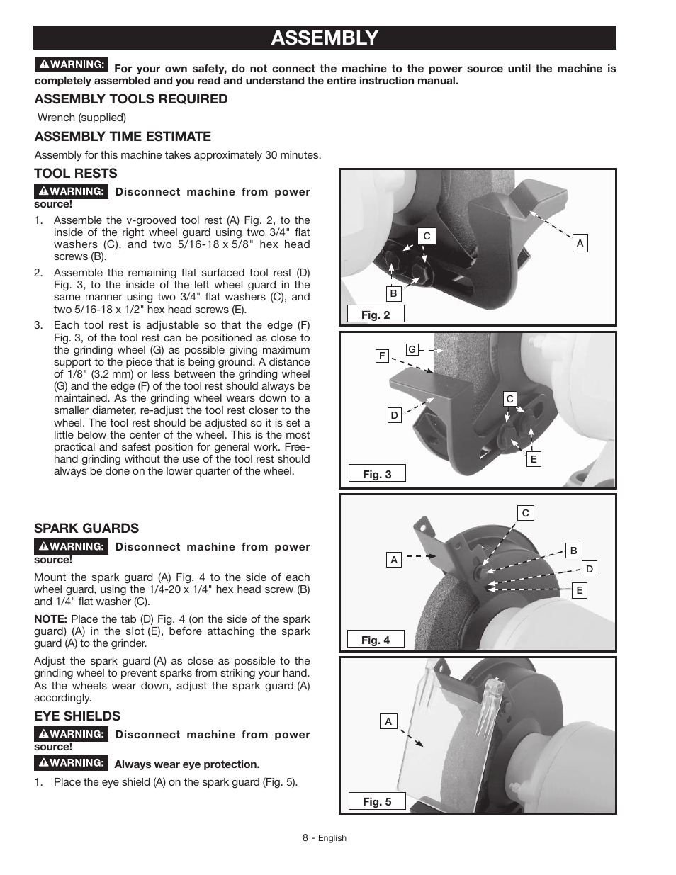 Assembly | Delta GR150 User Manual | Page 8 / 36