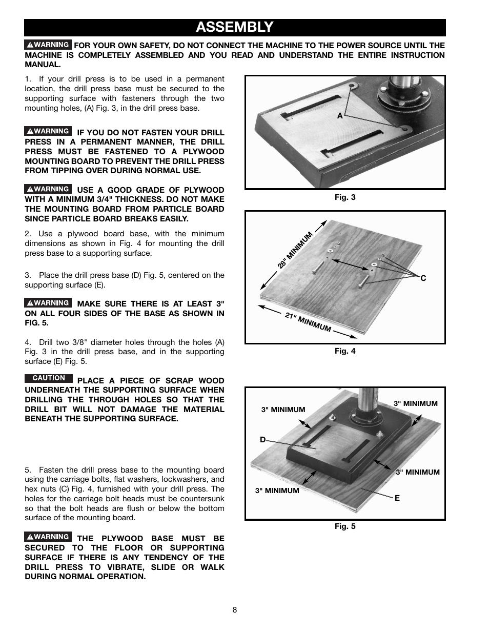 Assembly | Delta DP400 User Manual | Page 8 / 21