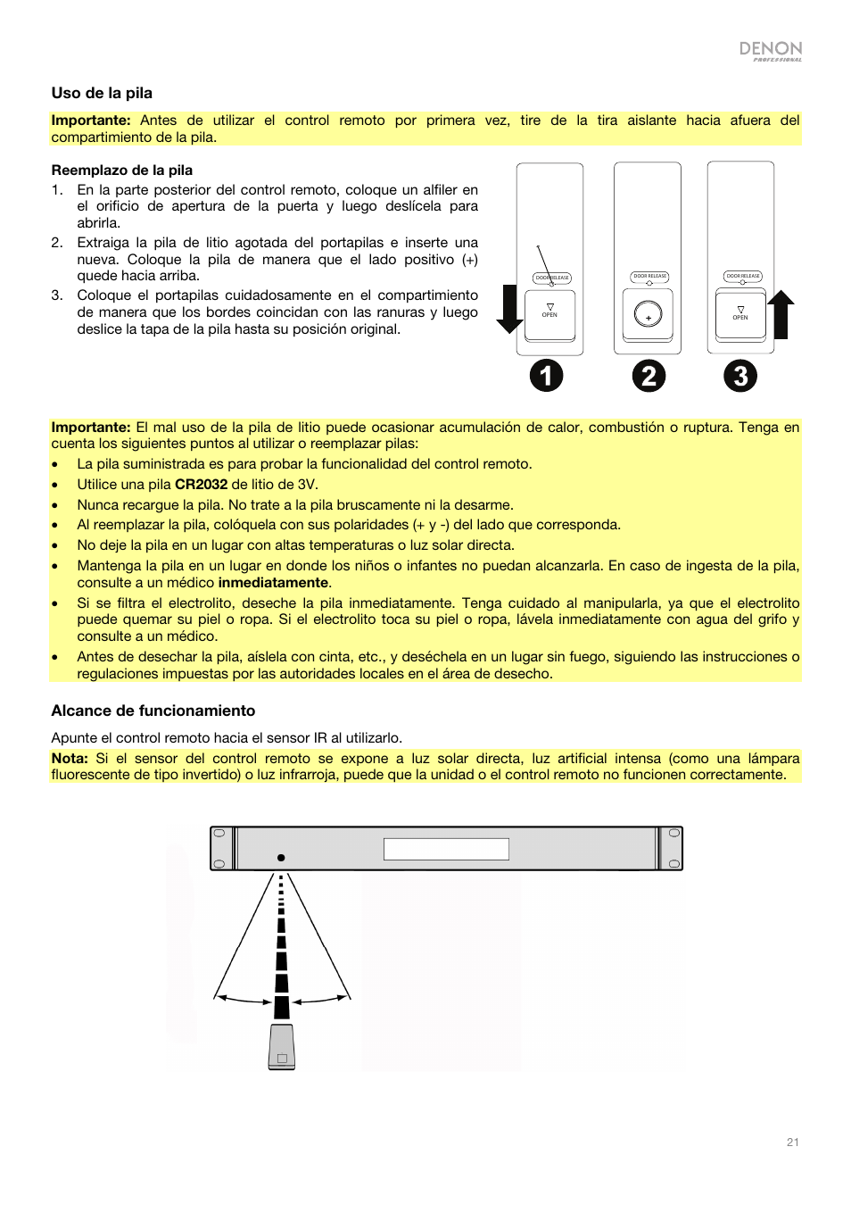 Denon DN-500CB CD/USB/Bluetooth Player with Remote User Manual | Page 21 / 72