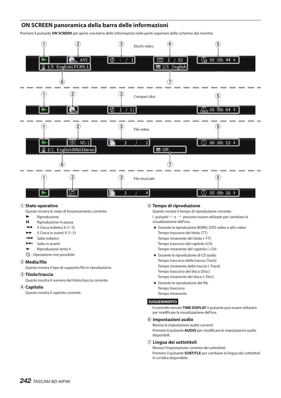 Tascam BD-MP4K Professional-Grade 4K UHD Blu-ray Player User Manual | Page 242 / 260