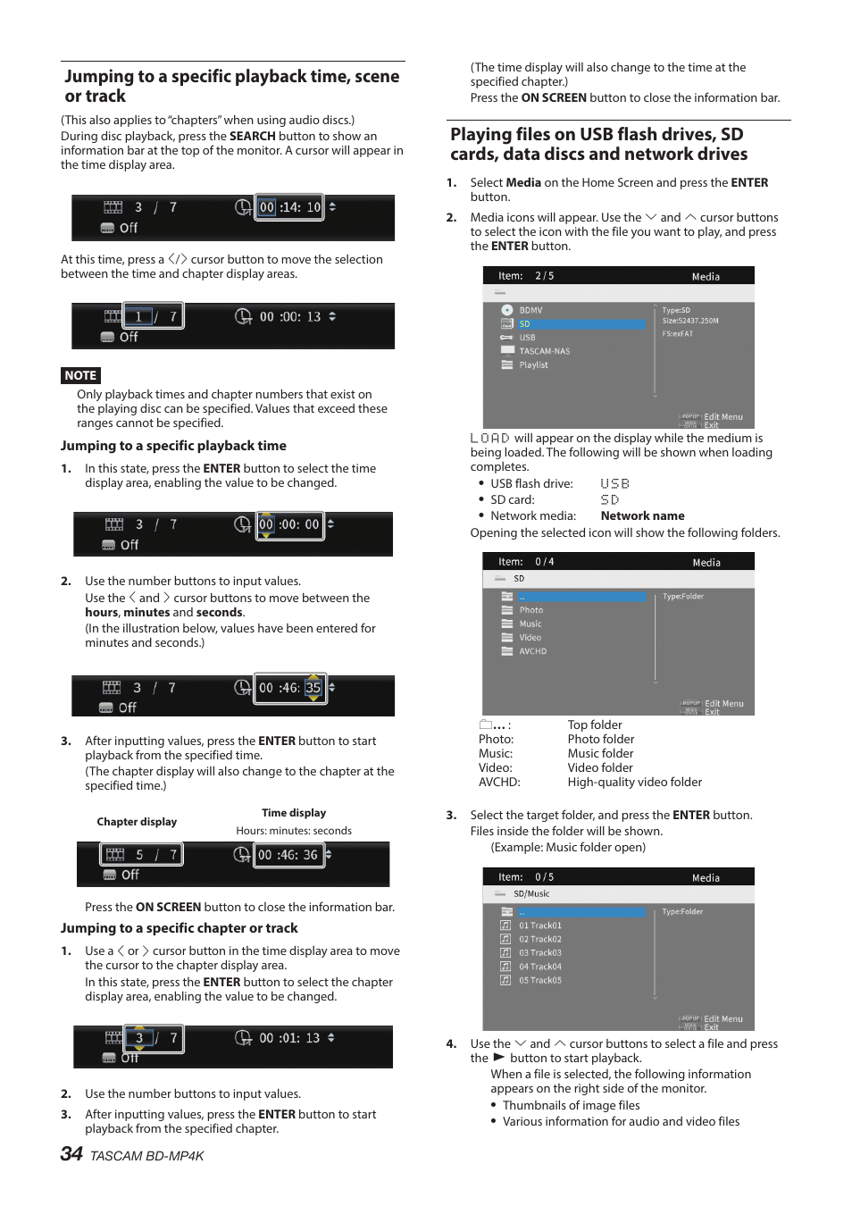 Tascam BD-MP4K Professional-Grade 4K UHD Blu-ray Player User Manual | Page 34 / 260