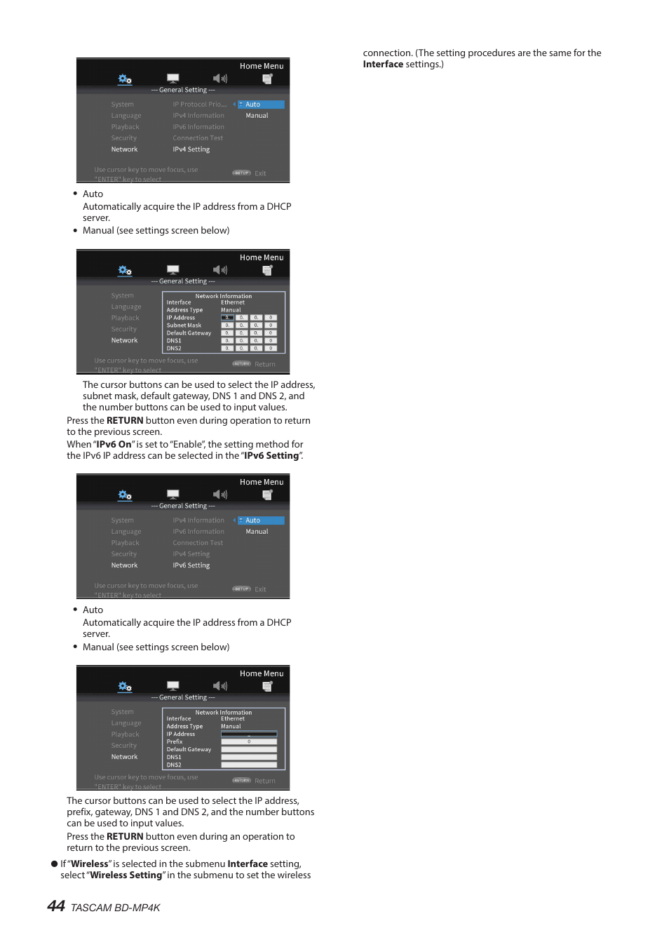 Tascam BD-MP4K Professional-Grade 4K UHD Blu-ray Player User Manual | Page 44 / 260