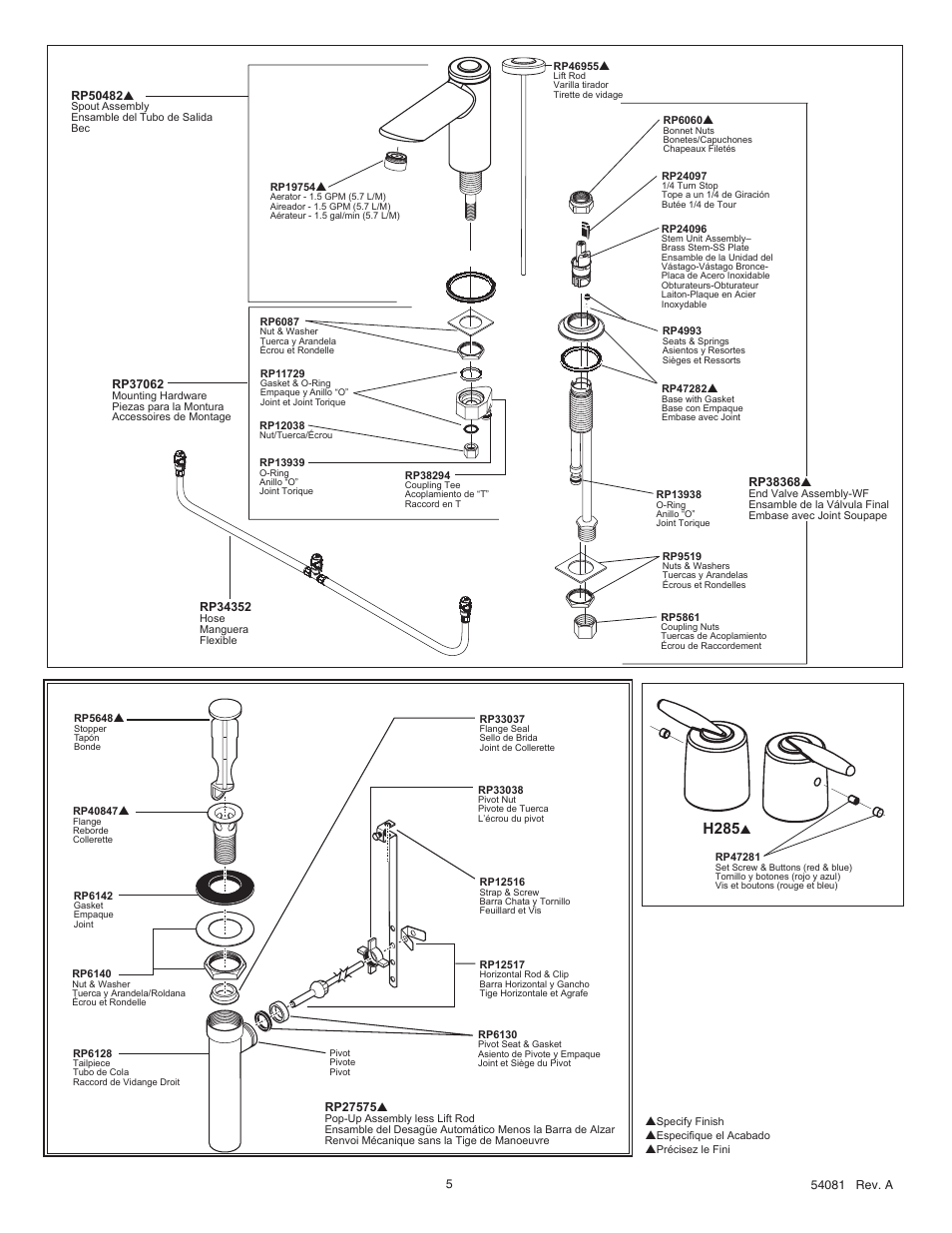 H285 | Delta 3585 Series User Manual | Page 5 / 6