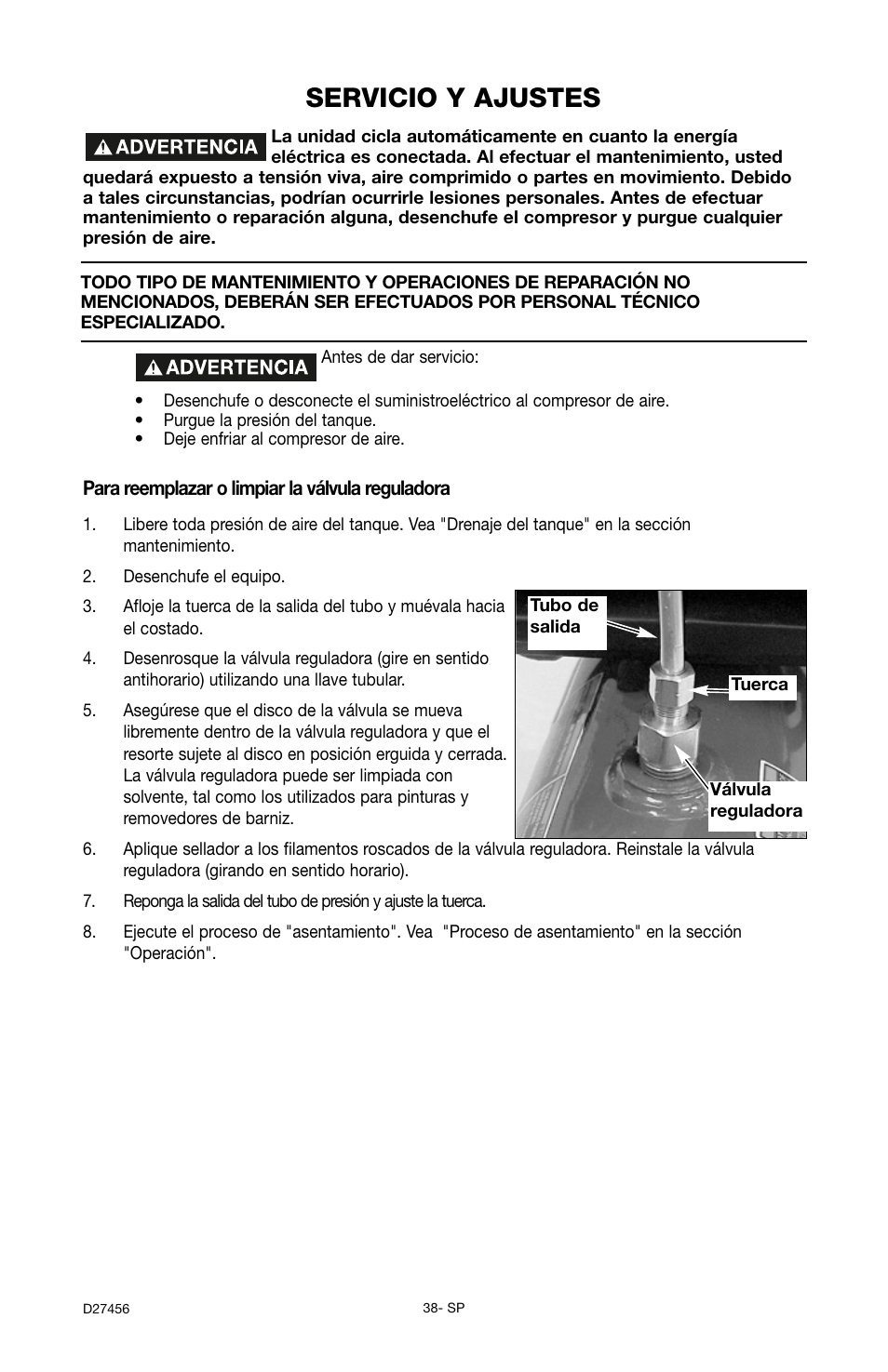 Servicio y ajustes | Delta 66-202-1 User Manual | Page 38 / 72