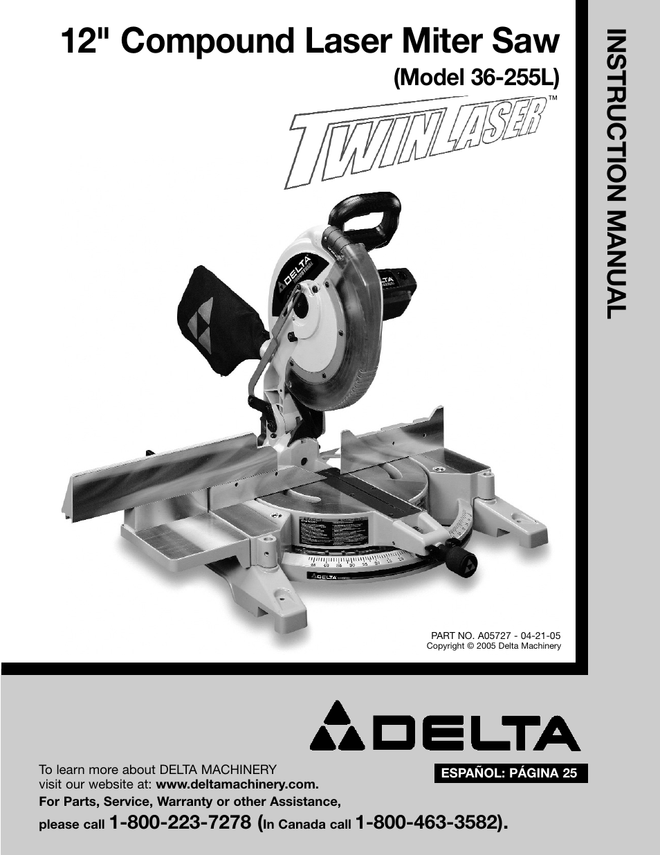 Delta 36-255L User Manual | 25 pages