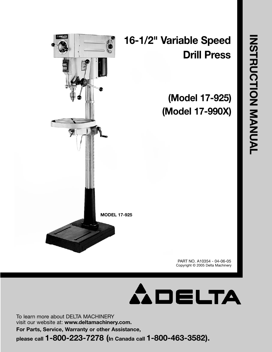 Delta 17-990X User Manual | 20 pages