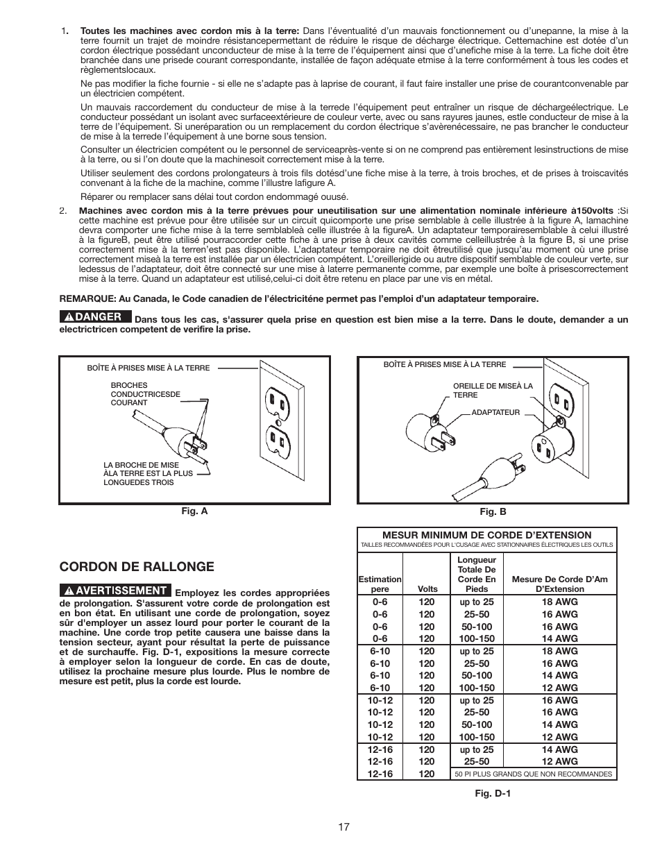 Cordon de rallonge | Delta AP-100 User Manual | Page 17 / 36