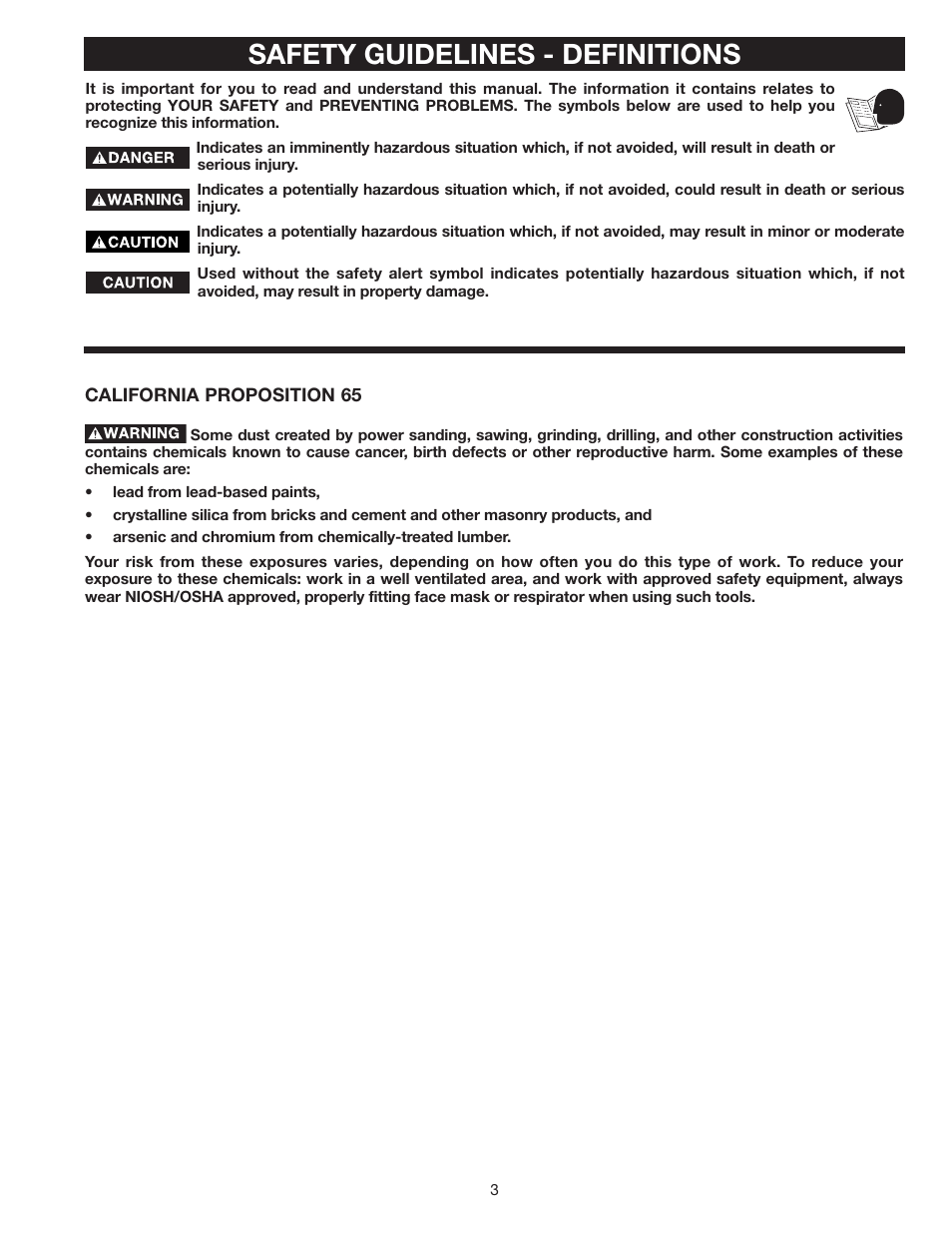 Safety guidelines - definitions | Delta AP-100 User Manual | Page 3 / 36