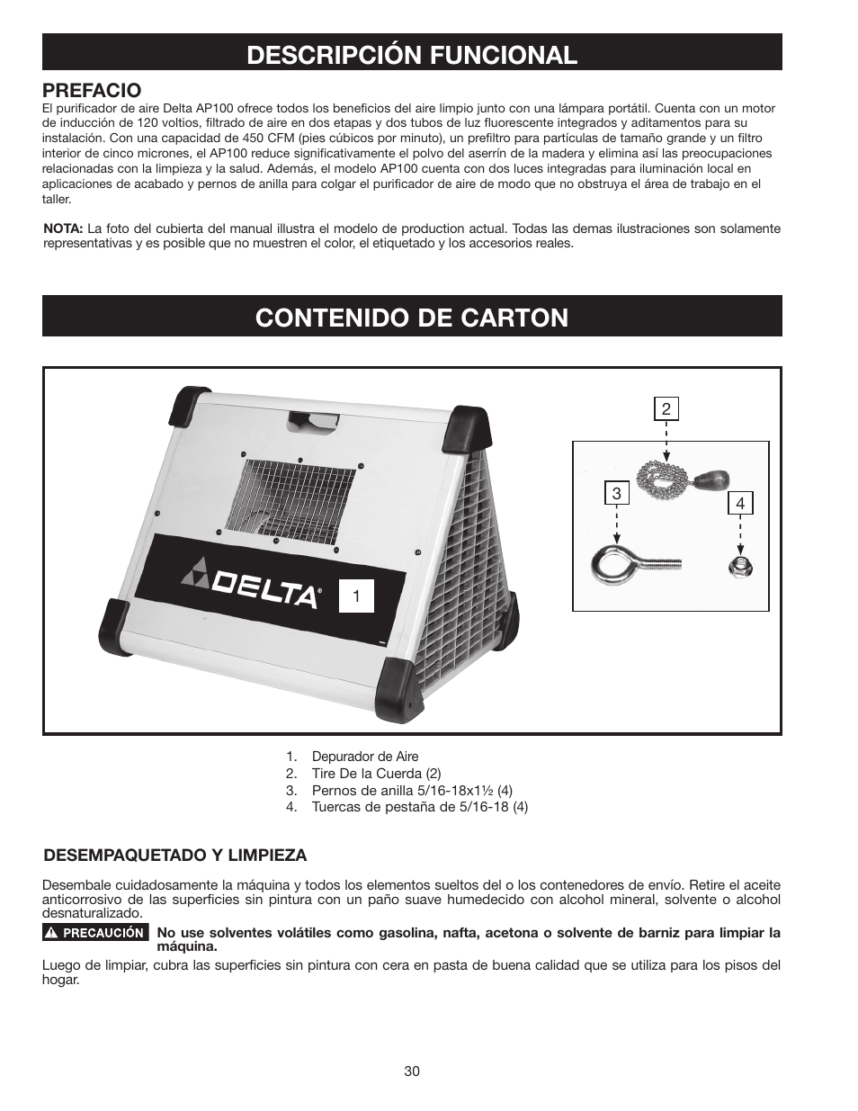 Delta AP-100 User Manual | Page 30 / 36