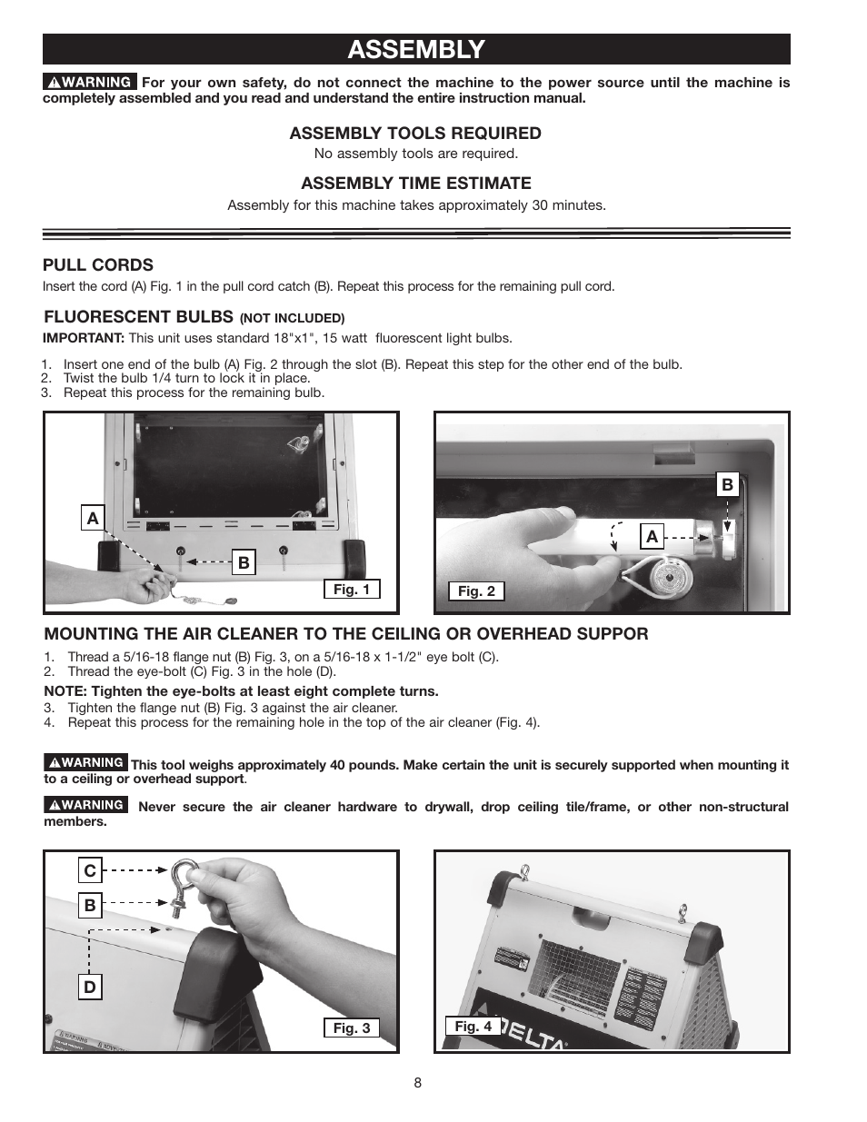 Assembly | Delta AP-100 User Manual | Page 8 / 36