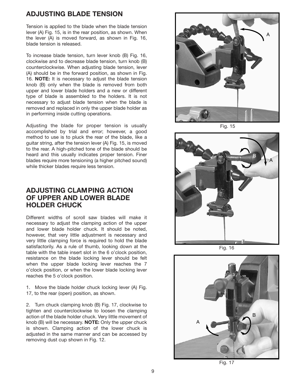 Adjusting blade tension | Delta 40-570 User Manual | Page 9 / 14