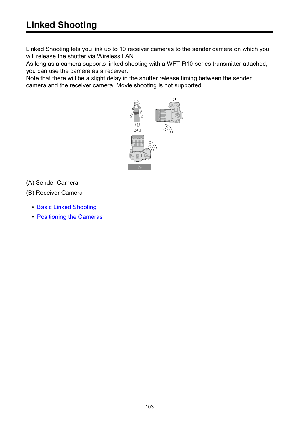 Linked shooting | Canon WFT-R10A Wireless File Transmitter for EOS R5 C & R5 Mirrorless Camera User Manual | Page 103 / 176