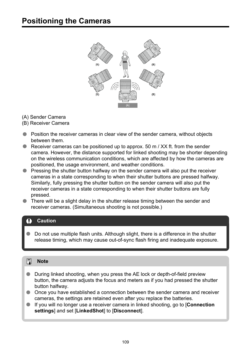 Positioning the cameras | Canon WFT-R10A Wireless File Transmitter for EOS R5 C & R5 Mirrorless Camera User Manual | Page 109 / 176