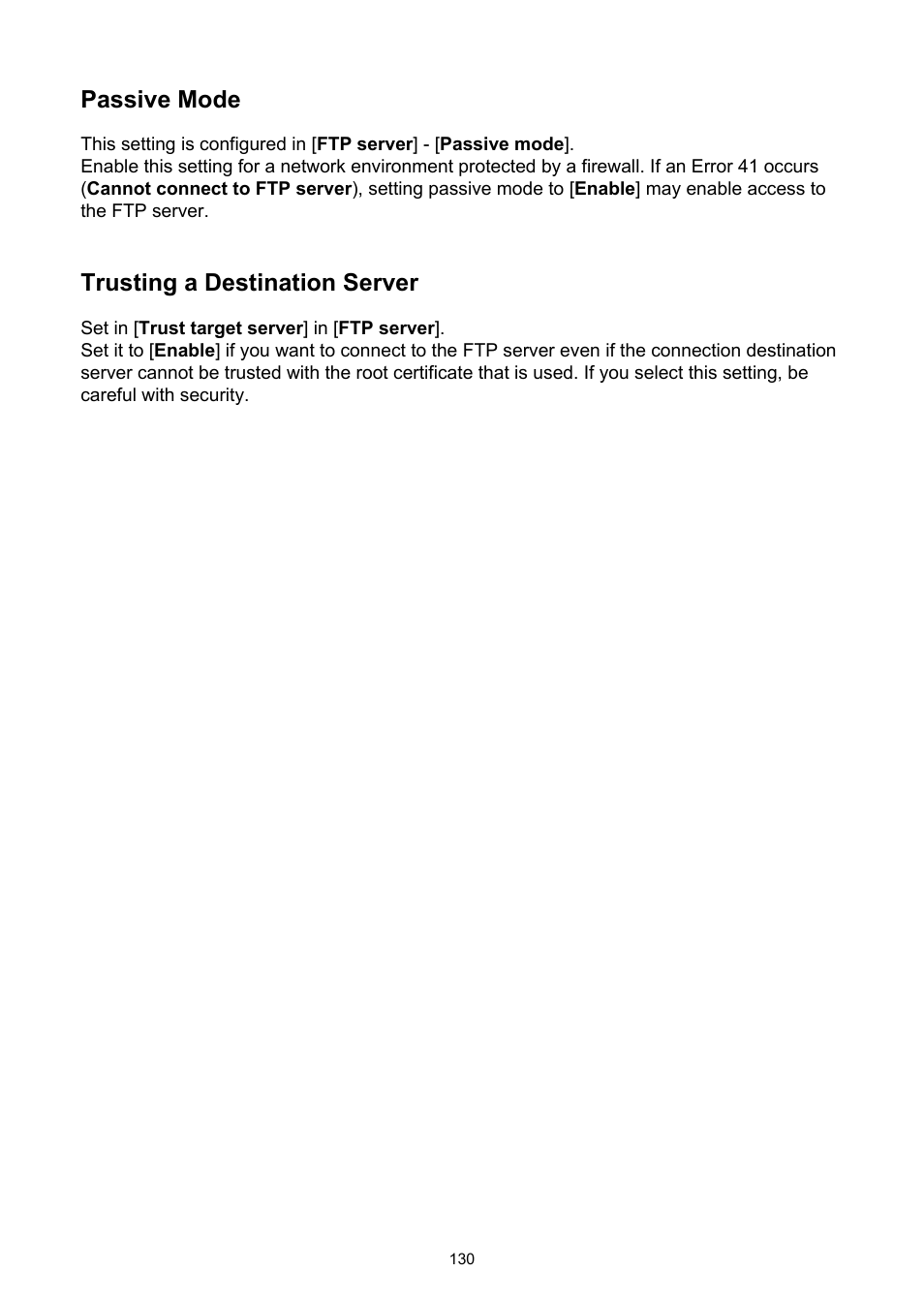 Passive mode, Trusting a destination server | Canon WFT-R10A Wireless File Transmitter for EOS R5 C & R5 Mirrorless Camera User Manual | Page 130 / 176