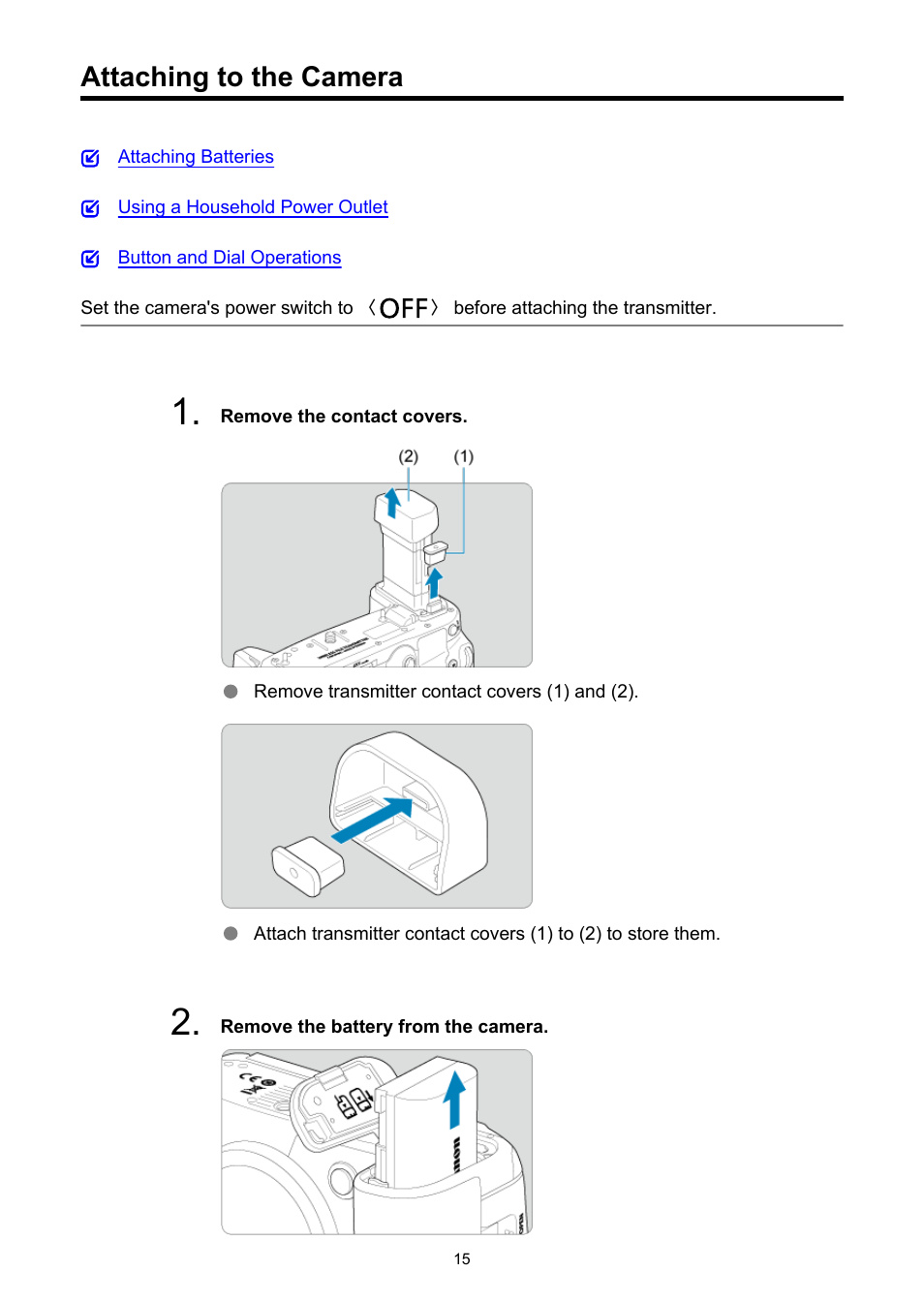 Attaching to the camera | Canon WFT-R10A Wireless File Transmitter for EOS R5 C & R5 Mirrorless Camera User Manual | Page 15 / 176