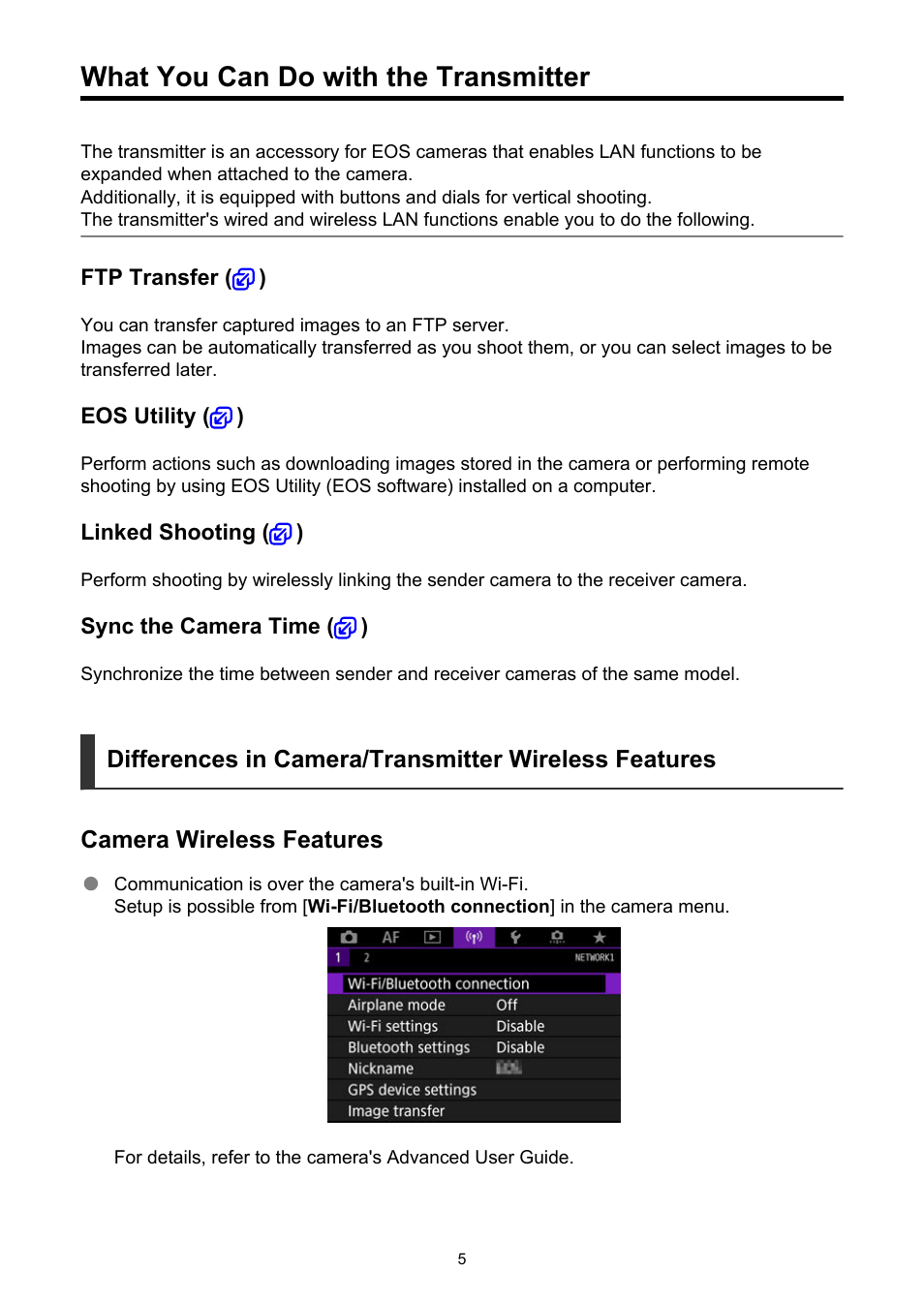 What you can do with the transmitter | Canon WFT-R10A Wireless File Transmitter for EOS R5 C & R5 Mirrorless Camera User Manual | Page 5 / 176