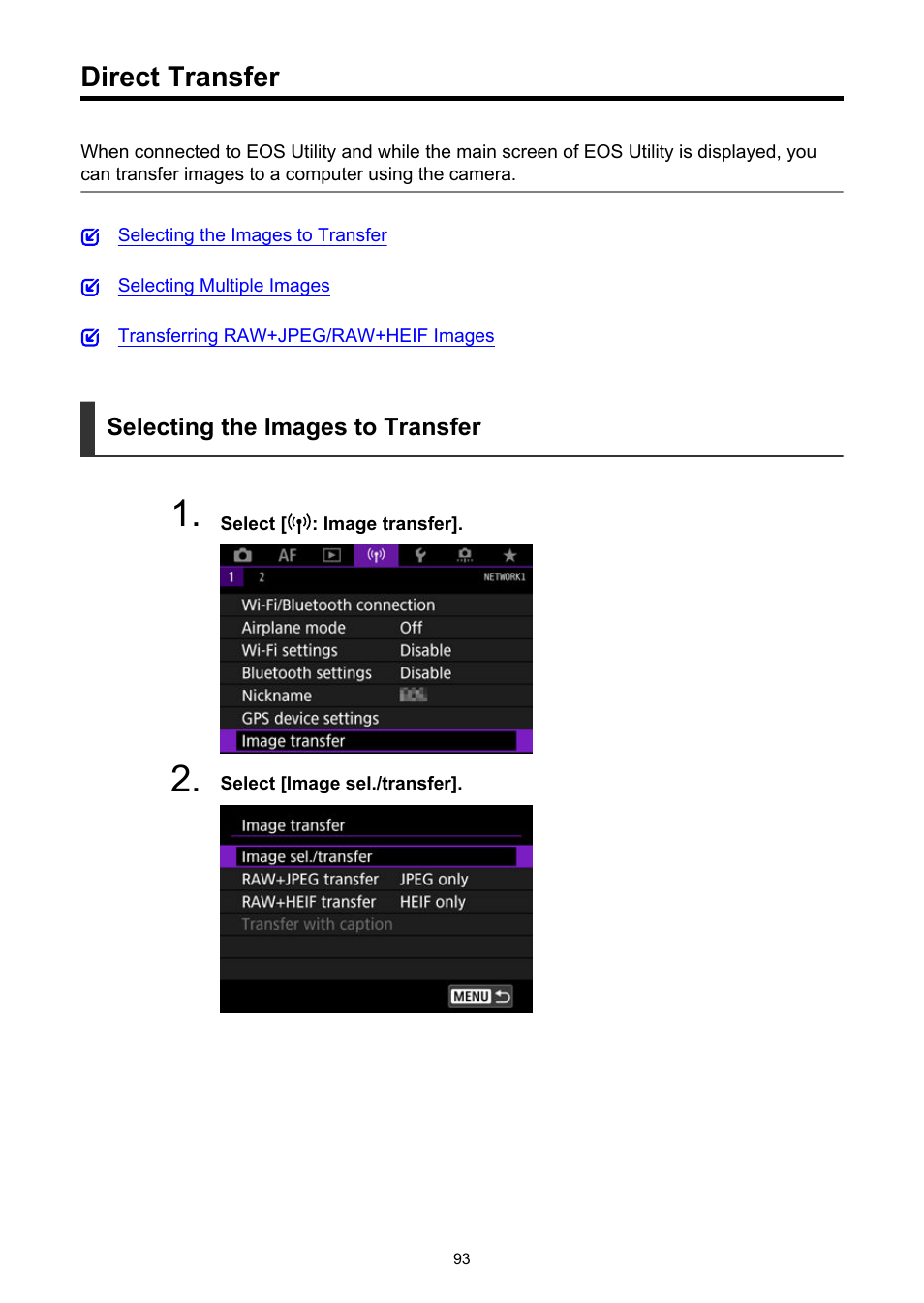 Direct transfer | Canon WFT-R10A Wireless File Transmitter for EOS R5 C & R5 Mirrorless Camera User Manual | Page 93 / 176