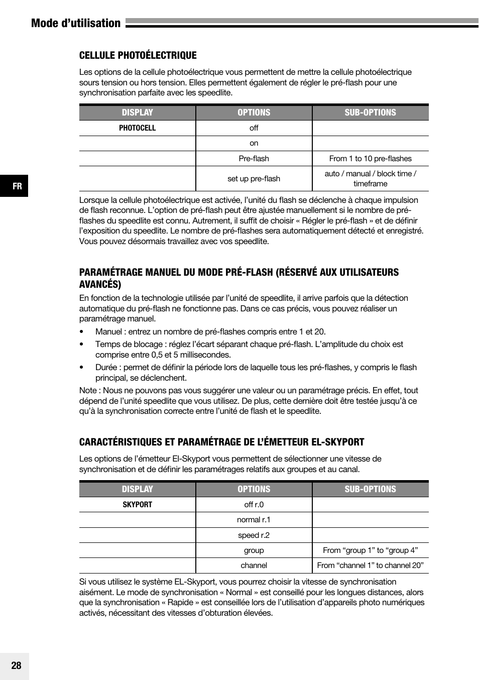 Mode d’utilisation | Elinchrom Plug-In Flashtube Pro 400 for Quadra Pro and Quadra S Heads User Manual | Page 29 / 110