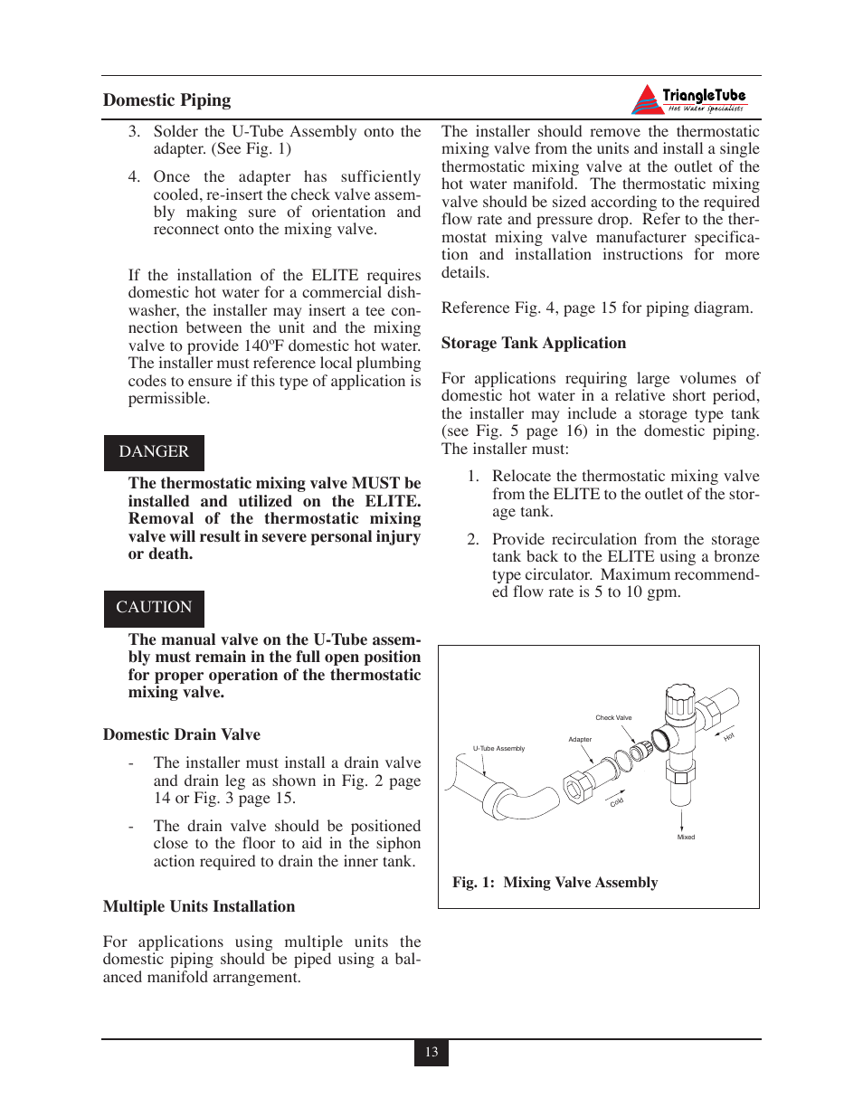 Domestic piping | Delta F-25 User Manual | Page 18 / 57