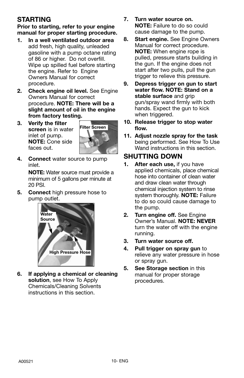 Shutting down, Starting | Delta DTH2450 User Manual | Page 10 / 16