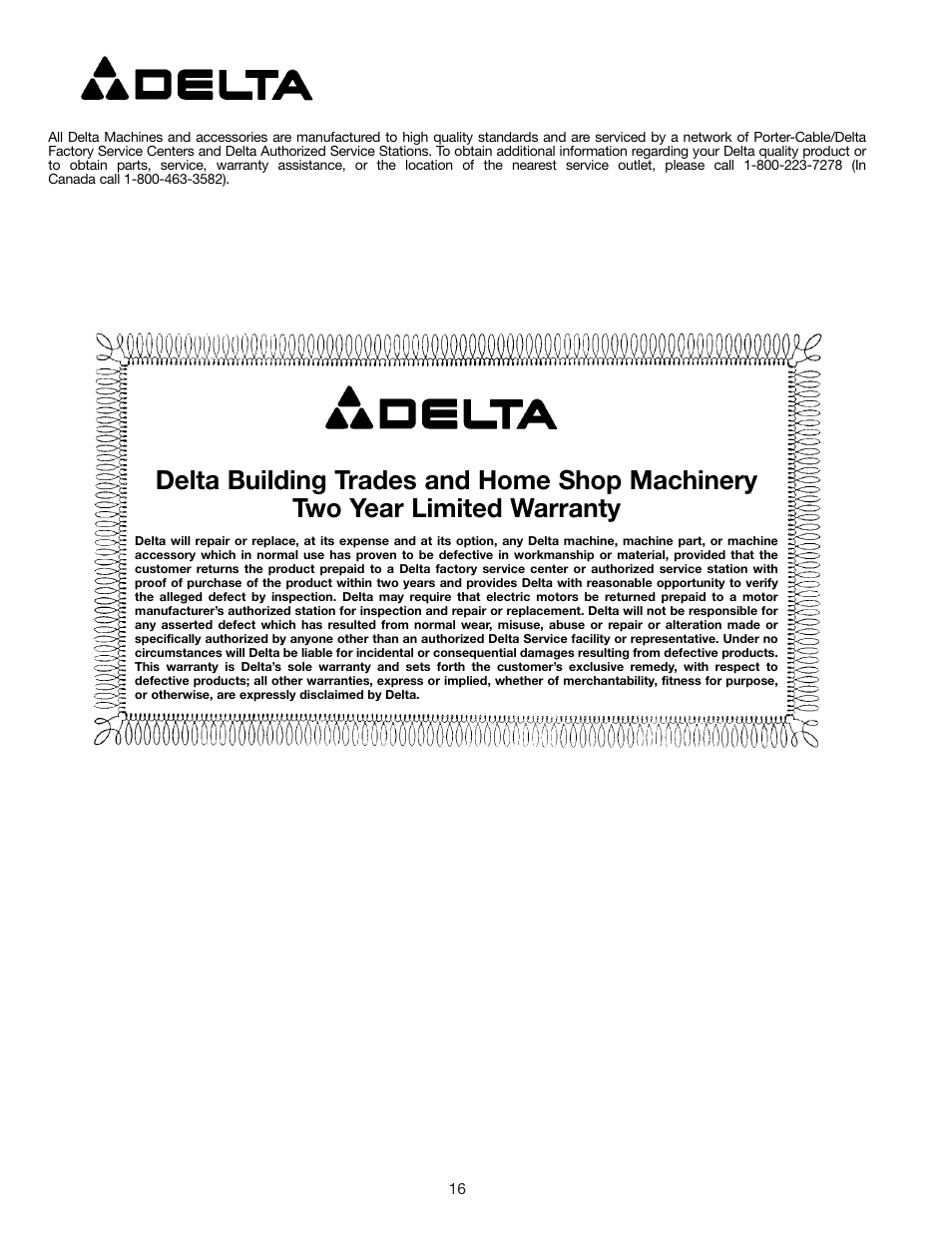 Delta 900585 User Manual | Page 16 / 16