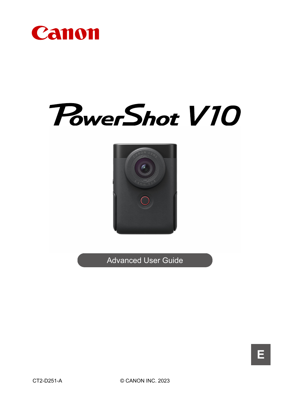 Canon PowerShot V10 Vlog Camera (Black) User Manual | 288 pages