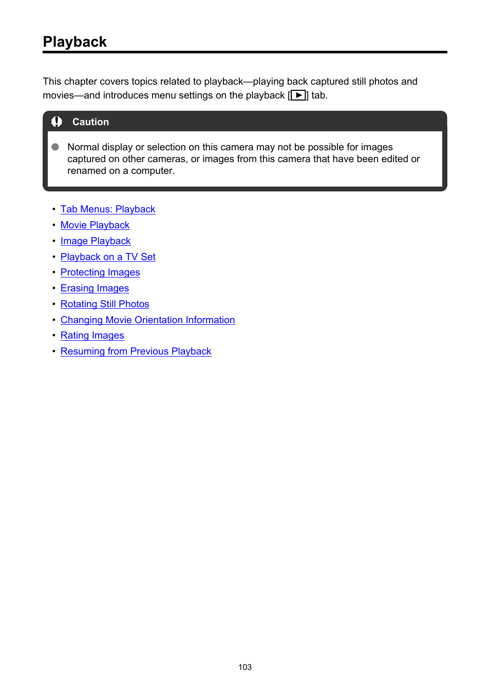Playback | Canon PowerShot V10 Vlog Camera (Black) User Manual | Page 103 / 288