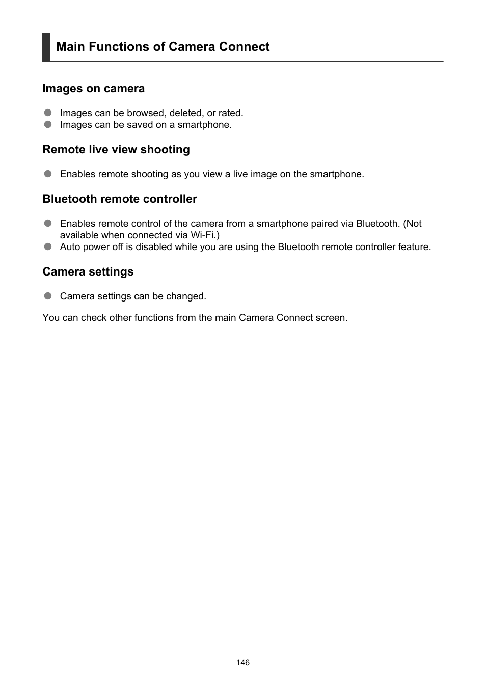 Main functions of camera connect | Canon PowerShot V10 Vlog Camera (Black) User Manual | Page 146 / 288