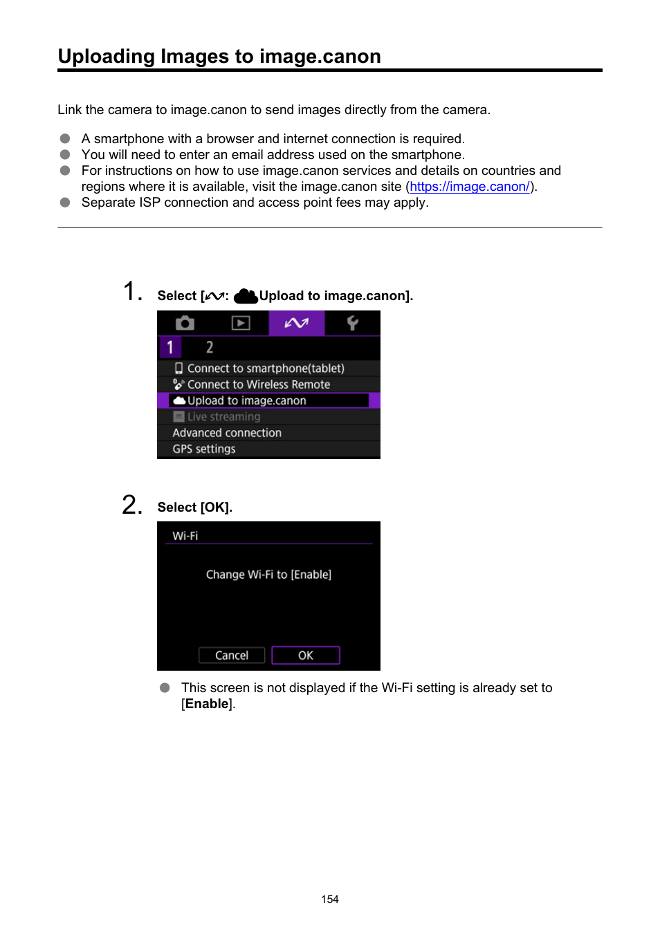 Uploading images to image.canon, Upload to image.canon | Canon PowerShot V10 Vlog Camera (Black) User Manual | Page 154 / 288