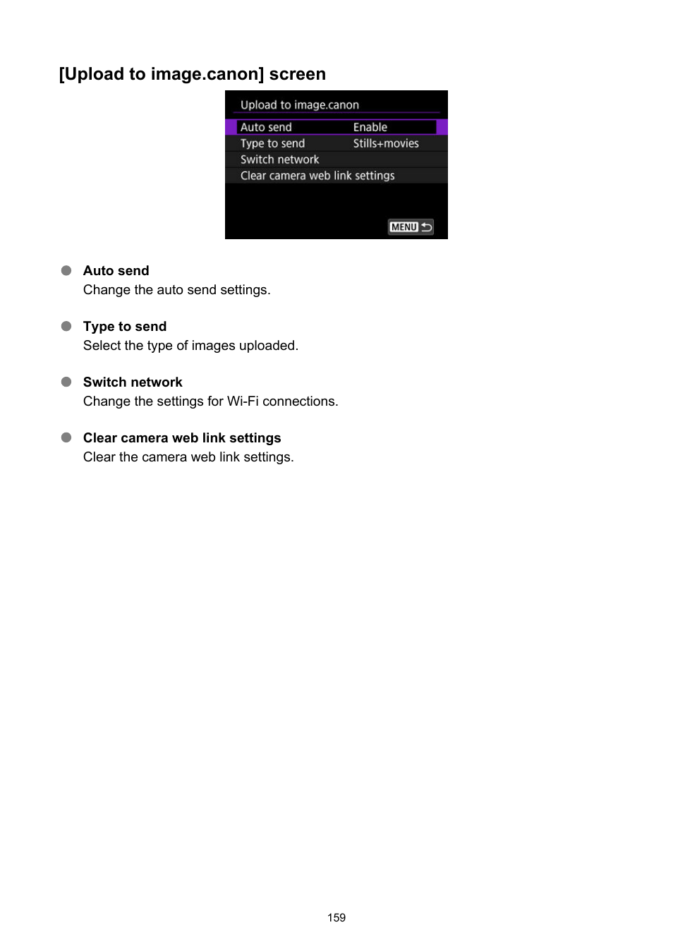 Upload to image.canon] screen | Canon PowerShot V10 Vlog Camera (Black) User Manual | Page 159 / 288