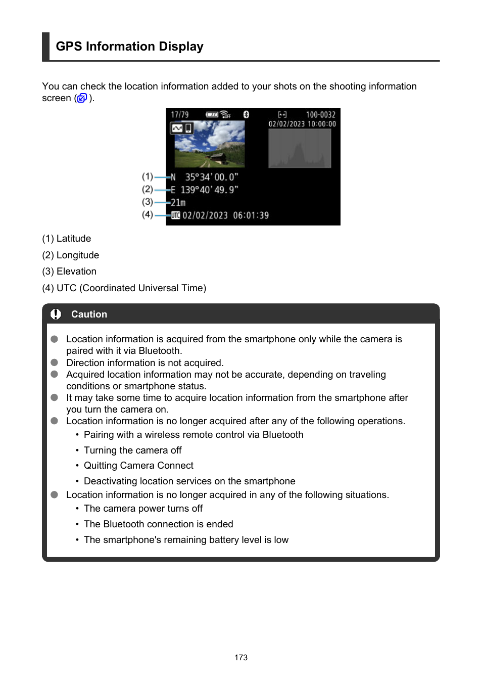 Gps information display | Canon PowerShot V10 Vlog Camera (Black) User Manual | Page 173 / 288