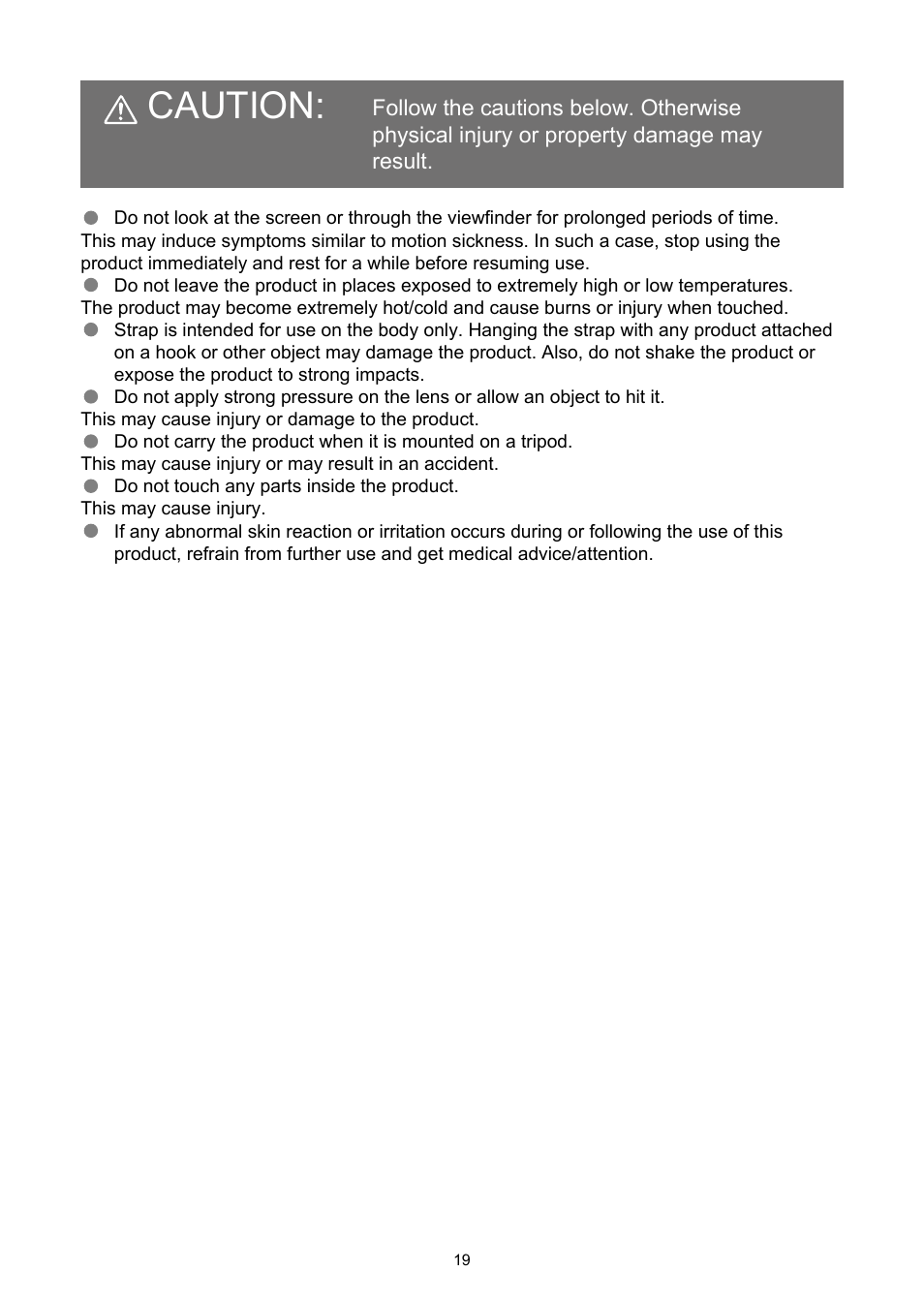 Caution | Canon PowerShot V10 Vlog Camera (Black) User Manual | Page 19 / 288