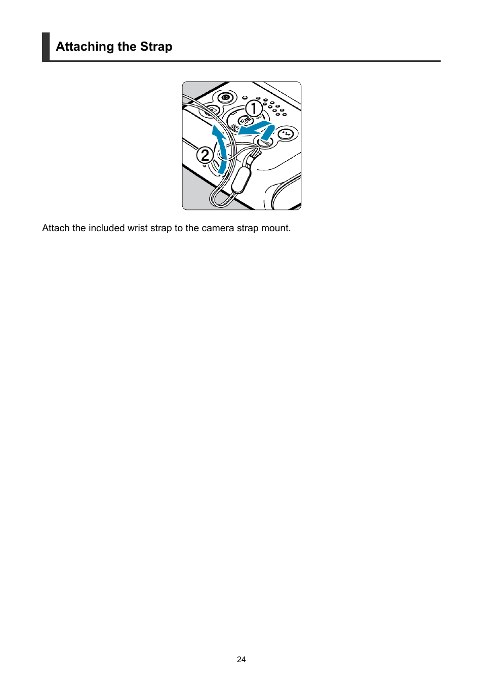 Attaching the strap | Canon PowerShot V10 Vlog Camera (Black) User Manual | Page 24 / 288