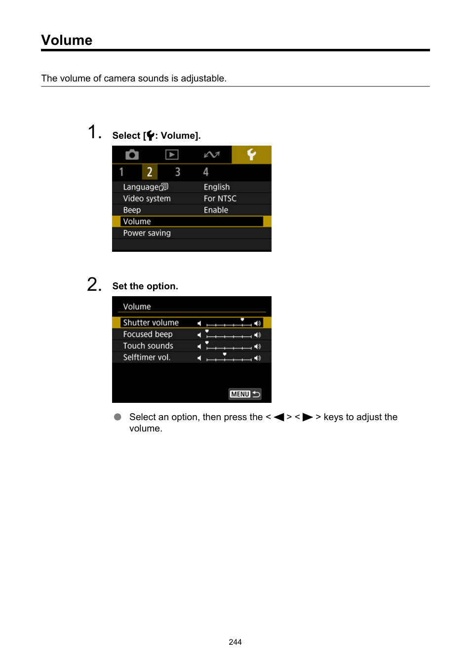 Volume | Canon PowerShot V10 Vlog Camera (Black) User Manual | Page 244 / 288