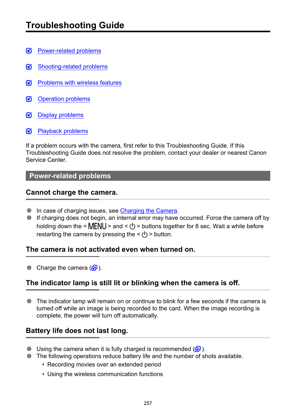 Troubleshooting guide | Canon PowerShot V10 Vlog Camera (Black) User Manual | Page 257 / 288