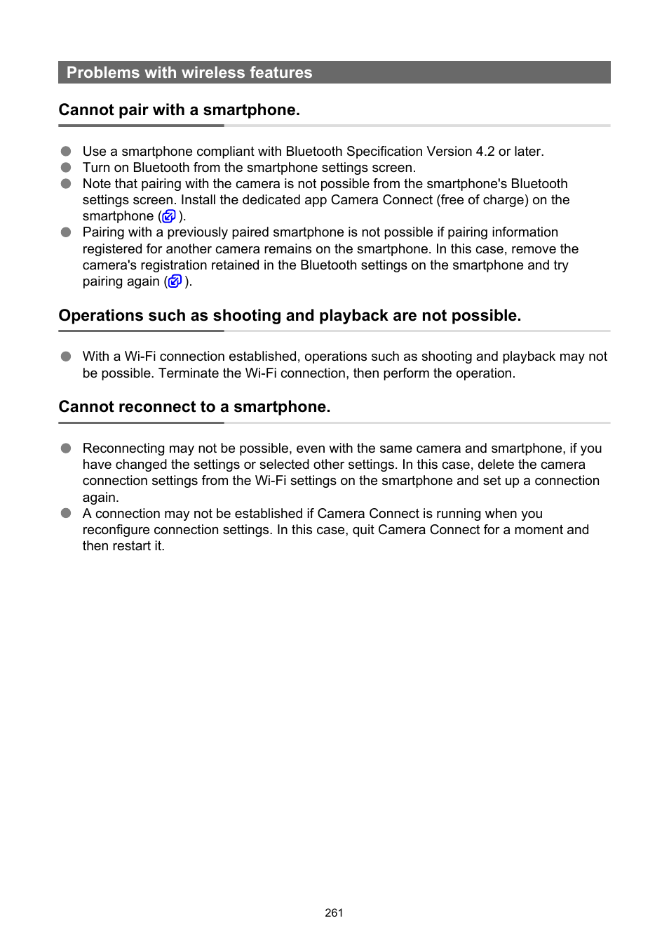 Problems with wireless features | Canon PowerShot V10 Vlog Camera (Black) User Manual | Page 261 / 288
