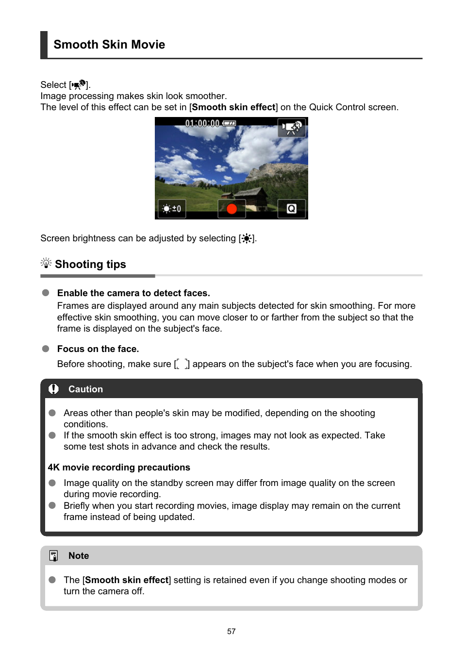 Smooth skin movie | Canon PowerShot V10 Vlog Camera (Black) User Manual | Page 57 / 288