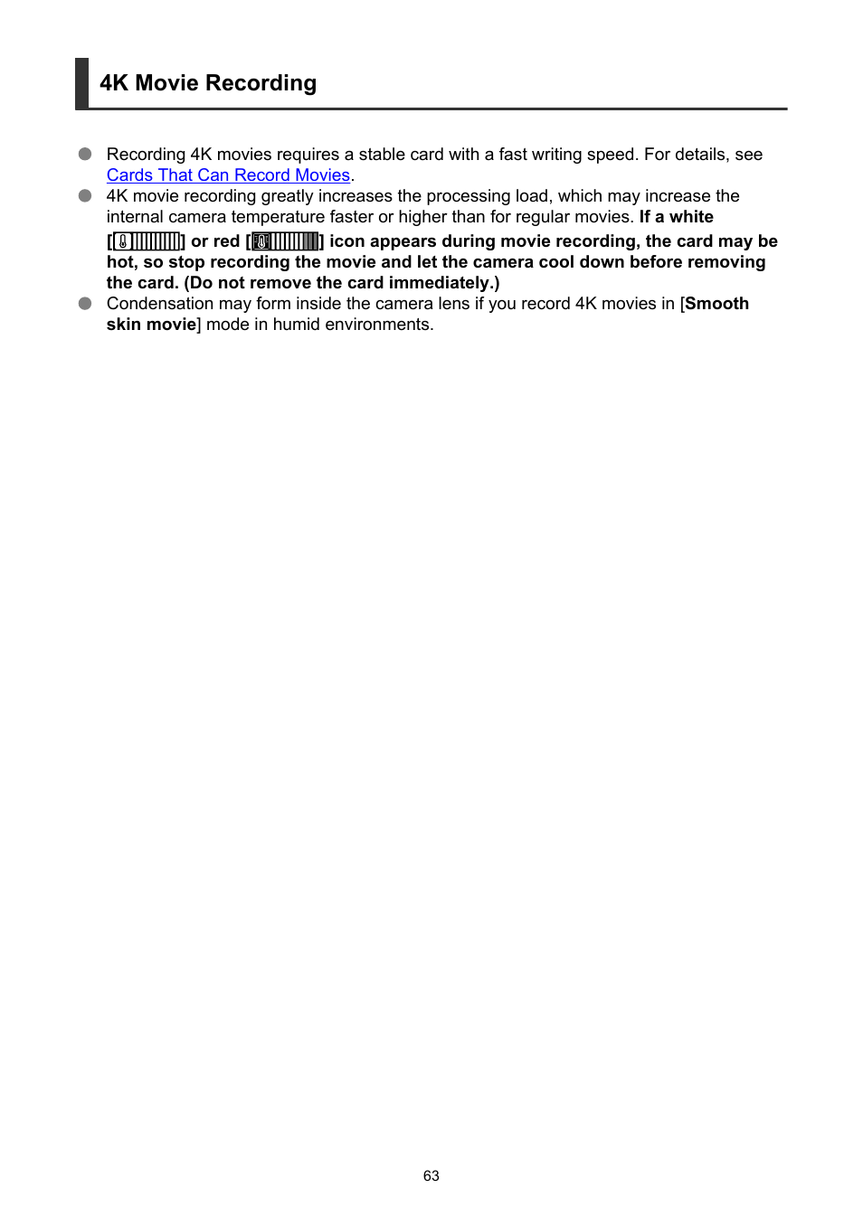 4k movie recording | Canon PowerShot V10 Vlog Camera (Black) User Manual | Page 63 / 288
